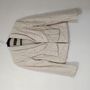 H&M Blush Lace Bow Closure Blazer Size 8